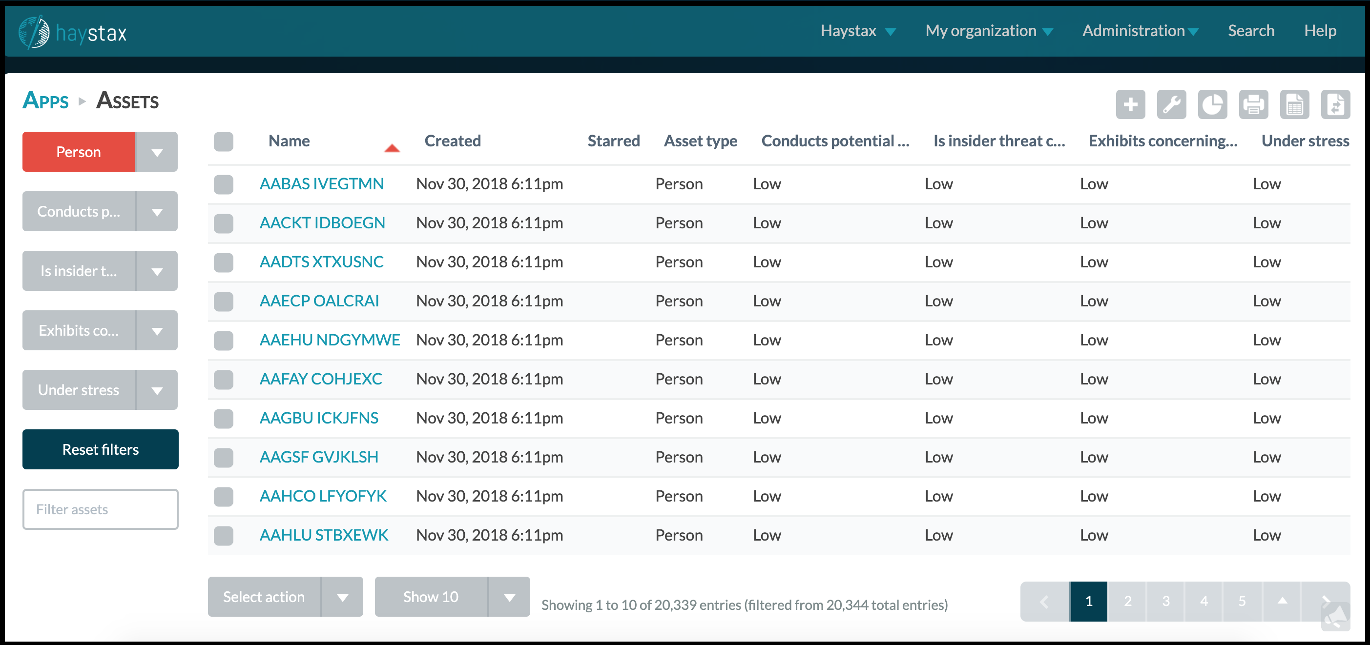 Assets — Haystax User Guide documentation